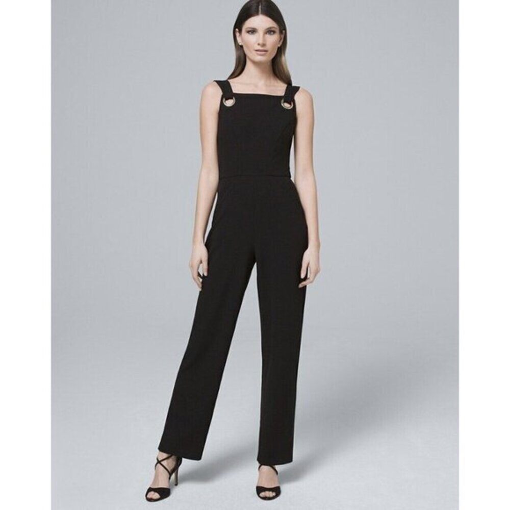 Nicole Miller Jumpsuit New York Black Sleeveless Square Neck SZ 6 NWT $159
